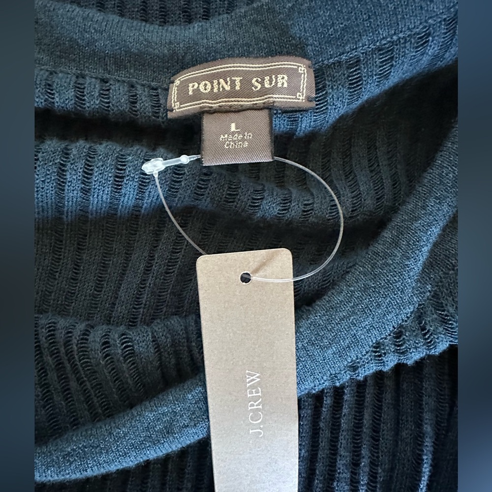J. Crew x Point Sur Sweater Dress Cotton Ribbed Maxi Holiday Party Teal  XL - Picture 8 of 16